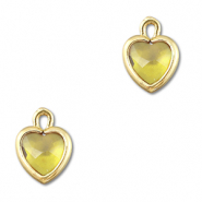 Colgantes de cristal corazón Amarillo-dorado