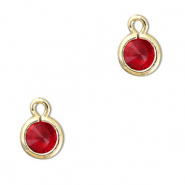 Colgantes de cristal redondos Rojo-dorado