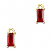 Colgantes de cristal rectángulo Rojo-dorado