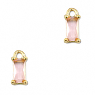 Colgantes de cristal rectángulo Melocotón-dorado