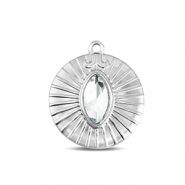 BY31® Colgantes Acero Inox redondos Plateado-cristal