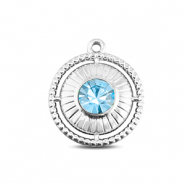 BY31® Colgantes Acero Inox redondos con anillo Plateado-agua