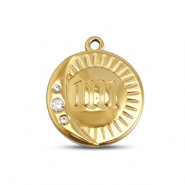 BY31® Colgantes Acero Inox redondos con 11:11 Dorado
