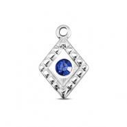 BY31® Colgantes Acero Inox rombo Plateado-azul zafiro