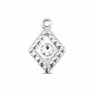 BY31® Colgantes Acero Inox rombo Plateado-cristal