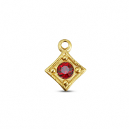 BY31® Colgantes Acero Inox rombo Dorado-rojo ruby