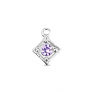 BY31® Colgantes Acero Inox rombo Plateado-lila claro