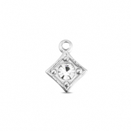 BY31® Colgantes Acero Inox rombo Plateado-cristal