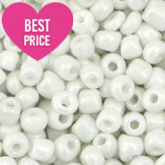 Rocalla cristal 6/0 (4mm) Blanco brillante perla