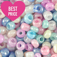 Rocalla cristal 8/0 (3mm) Multicolor brillante pastel