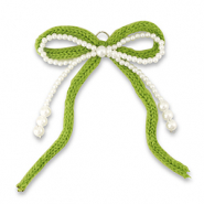 Colgantes llamativos doble lazo Blanco-verde