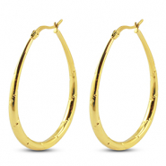 Pendientes Acero Inox criollas &oacute;valo Dorado