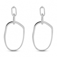 Pendientes Acero Inox irregular Plateado