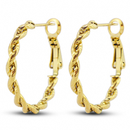 Pendientes Acero Inox criollas retorcido Dorado