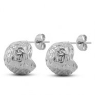 Pendientes Acero Inox redondos Plateado