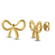 Pendientes Acero Inox lazo Dorado