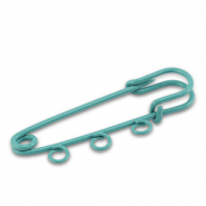 Fornituras coloridas imperdible decorativo con 3 ojos Verde teal