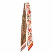Bandana Pa&ntilde;uelo con flor/leopardo Blanco-marr&oacute;n claro-naranja