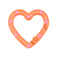 Fornituras coloridas anilla de llavero corazón Naranja-rosa