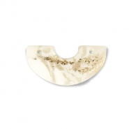 Colgantes de pol&iacute;meros arco Blancuzco-beige-dorado