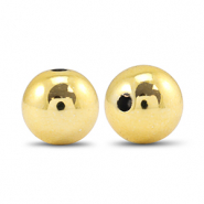 Abalorios metálicos redondos 14mm Dorado metálico