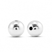 Abalorios metálicos redondos 10mm Plateado metálico