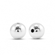 Abalorios metálicos redondos 8mm Plateado metálico