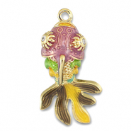 colgantes metálicos pez Dorado-multicolor