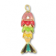 colgantes metálicos pez Dorado-multicolor