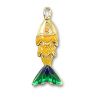 colgantes metálicos pez Dorado-amarillo-azul-verde