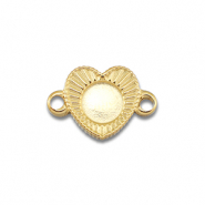 BY31® Entrepieza Acero Inox con engaste para SS16 base plana Dorado