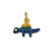 Colgantes metálicos dinosaurio Azul-naranja-dorado
