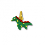 Colgantes metálicos dinosaurio Verde-rojo-dorado