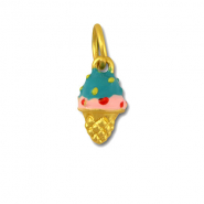 Colgantes metálicos helado Turquesa-rosa-dorado