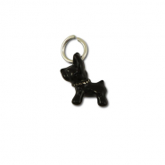 Colgantes metálicos perro Negro-plateado