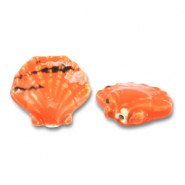 Abalorios de cerámica concha Naranja-negro