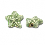 Abalorios de cerámica estrella de mar Verde claro