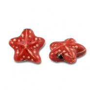 Abalorios de cerámica estrella de mar Rojo
