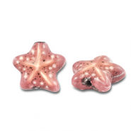 Abalorios de cerámica estrella de mar Rosa vintage