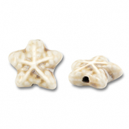 Abalorios de cerámica estrella de mar Blancuzco
