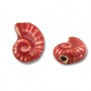 Abalorios de cerámica concha Rojo