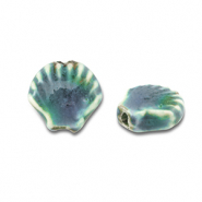 Abalorios de cerámica concha Azul verdoso