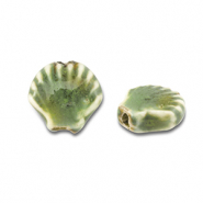 Abalorios de cerámica concha Verde claro