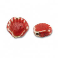 Abalorios de cerámica concha Rojo