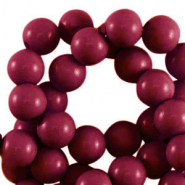 Abalorios acrílicos 4 mm brillante Rojo cereza