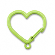 Fornituras coloridas de llavero corazón con anilla Verde