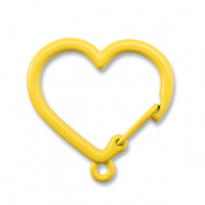 Fornituras coloridas de llavero corazón con anilla Amarillo