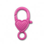 Fornituras coloridas mosquetón corazón Rosa magenta