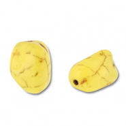 Abalorios de cer&aacute;mica irregular Amarillo