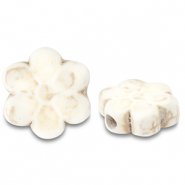 Abalorios de cer&aacute;mica flor Blancuzco